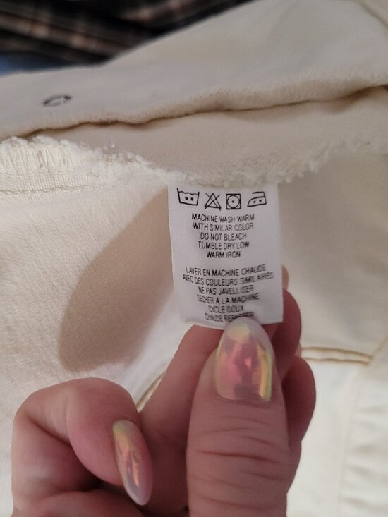 Women's Small Harley Davidson Off White Cream Denim Jacket - Picture 7 of 8